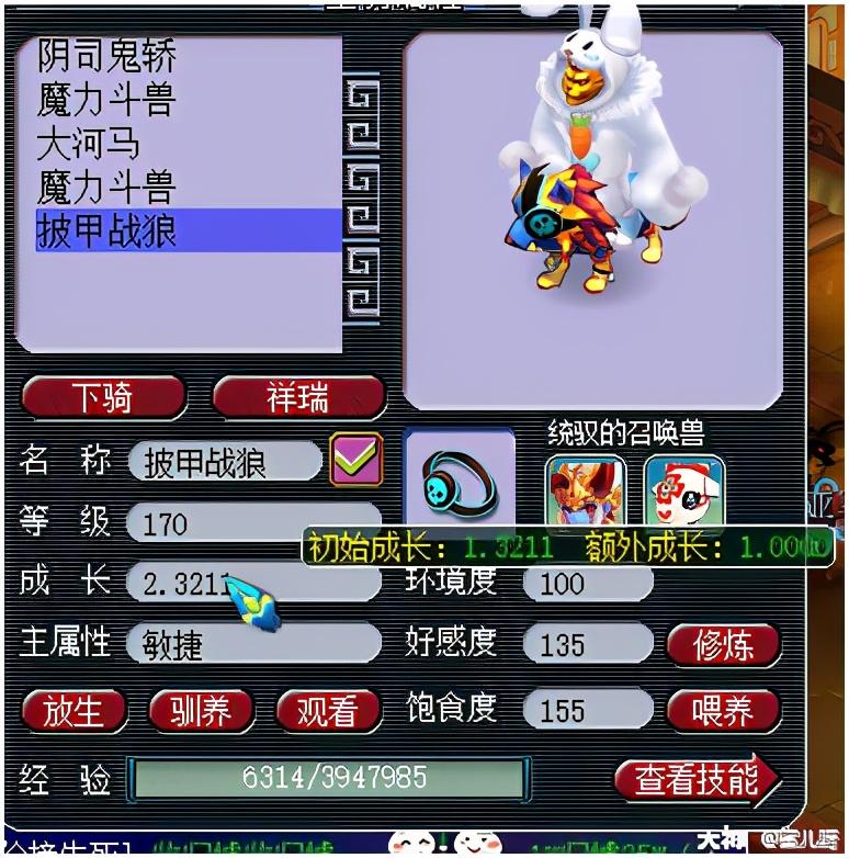 梦幻西游69坐骑加多少属性点（梦幻西游坐骑成长及加成介绍）