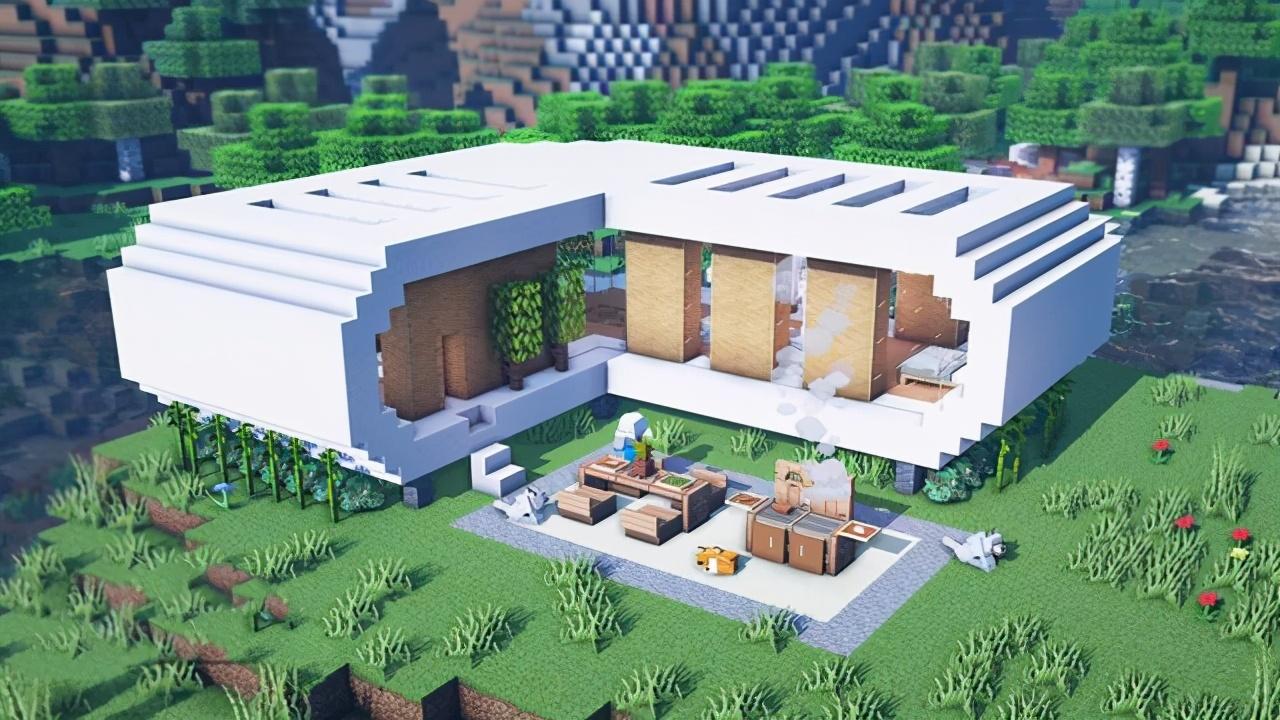 我的世界建筑物设计图（mc玩家的10张白色系设计）