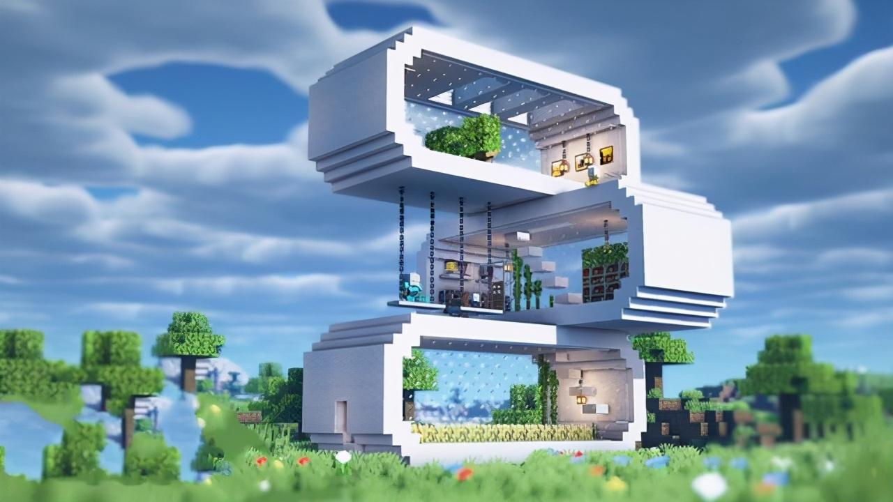 我的世界建筑物设计图（mc玩家的10张白色系设计）