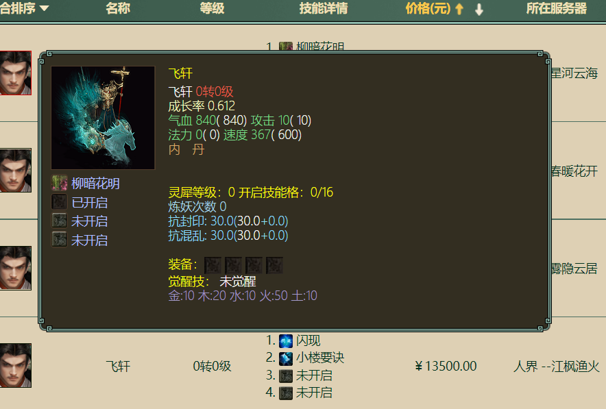 大话西游2六艺神兽哪个最值钱（大话西游2六艺神兽价值排名）