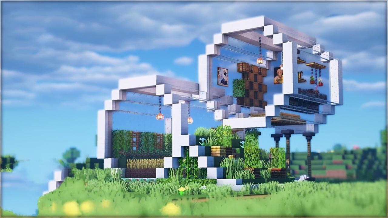 我的世界建筑物设计图（mc玩家的10张白色系设计）