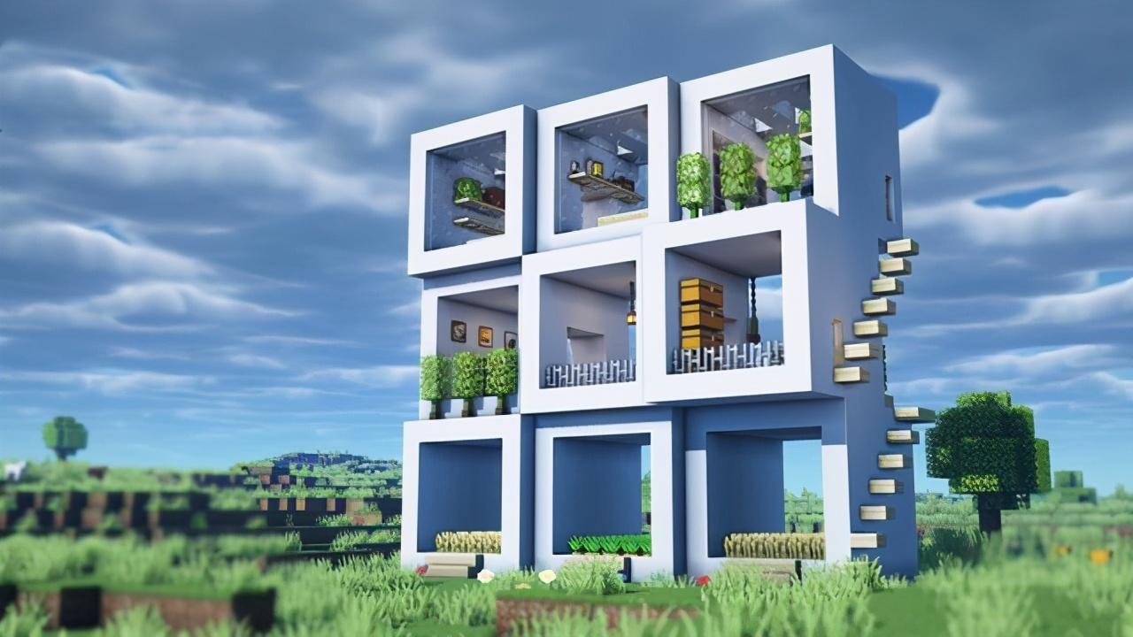 我的世界建筑物设计图（mc玩家的10张白色系设计）