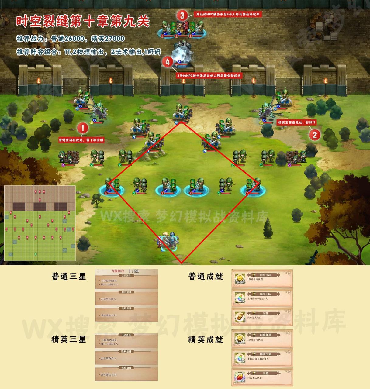 梦幻模拟战时空裂缝10章怎么过（梦幻模拟战时空裂缝第十章精英普通三星最全攻略）