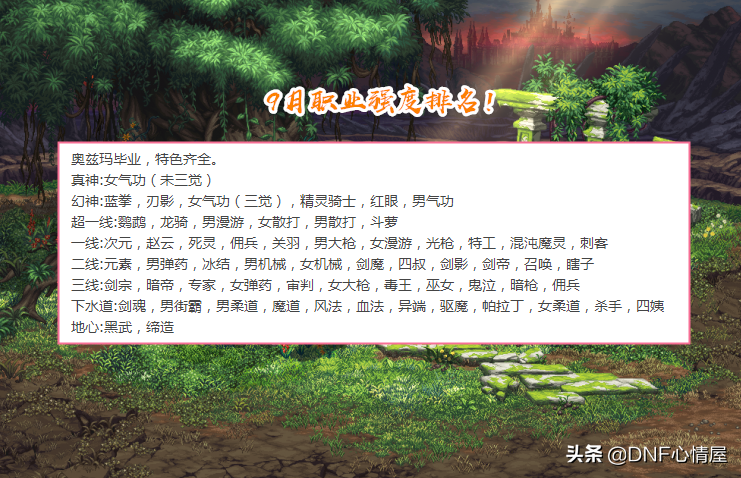 dnf新手推荐用什么职业（dnf平民搬砖最快的职业）